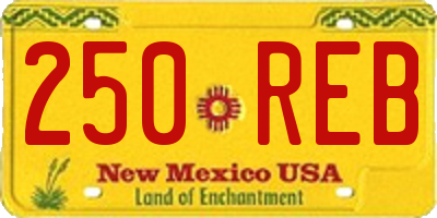 NM license plate 250REB
