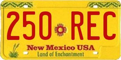 NM license plate 250REC