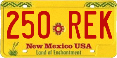 NM license plate 250REK
