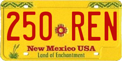 NM license plate 250REN