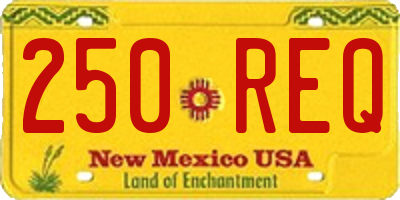 NM license plate 250REQ