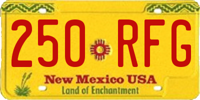 NM license plate 250RFG
