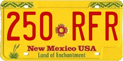 NM license plate 250RFR