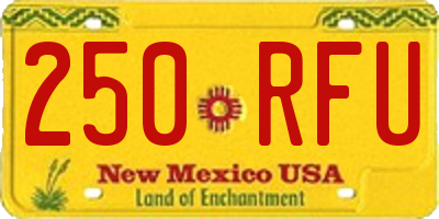 NM license plate 250RFU
