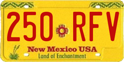 NM license plate 250RFV