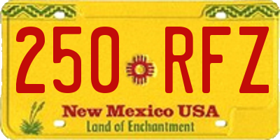NM license plate 250RFZ