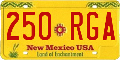 NM license plate 250RGA