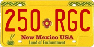 NM license plate 250RGC