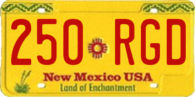 NM license plate 250RGD