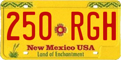 NM license plate 250RGH