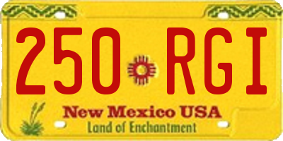 NM license plate 250RGI
