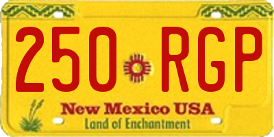 NM license plate 250RGP
