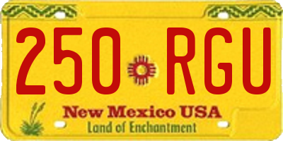 NM license plate 250RGU