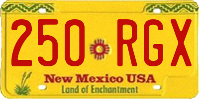 NM license plate 250RGX
