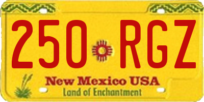 NM license plate 250RGZ
