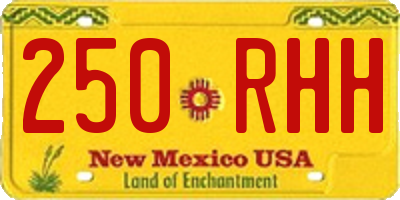 NM license plate 250RHH