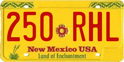 NM license plate 250RHL