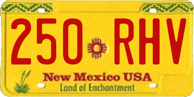 NM license plate 250RHV