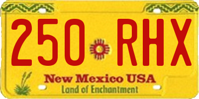 NM license plate 250RHX