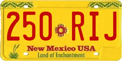 NM license plate 250RIJ