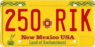 NM license plate 250RIK