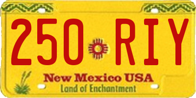 NM license plate 250RIY