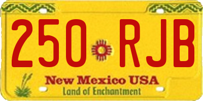 NM license plate 250RJB