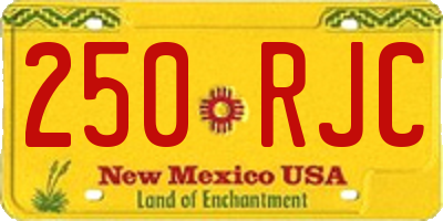 NM license plate 250RJC