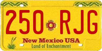 NM license plate 250RJG