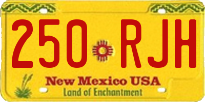 NM license plate 250RJH