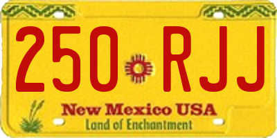 NM license plate 250RJJ