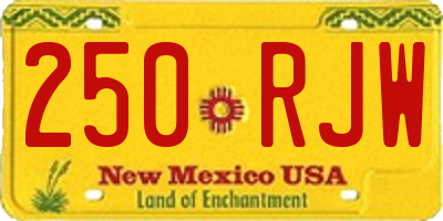 NM license plate 250RJW