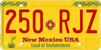 NM license plate 250RJZ