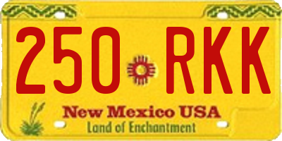 NM license plate 250RKK