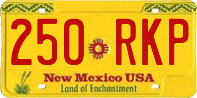 NM license plate 250RKP