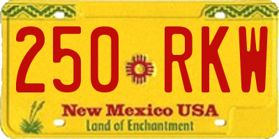 NM license plate 250RKW