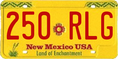 NM license plate 250RLG