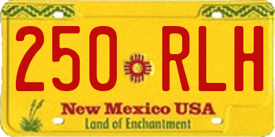 NM license plate 250RLH