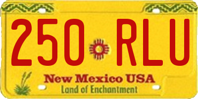NM license plate 250RLU