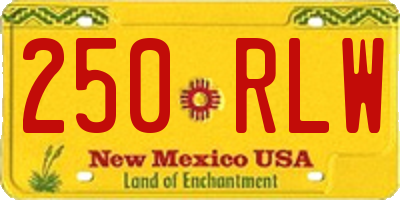 NM license plate 250RLW