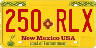 NM license plate 250RLX