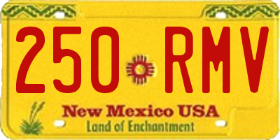 NM license plate 250RMV
