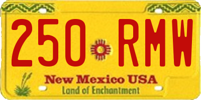NM license plate 250RMW