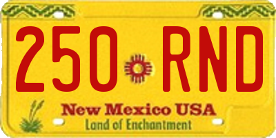 NM license plate 250RND