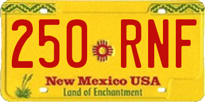 NM license plate 250RNF