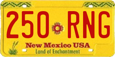 NM license plate 250RNG