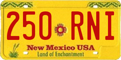 NM license plate 250RNI