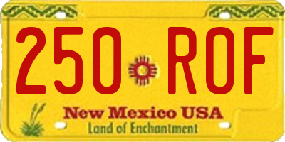 NM license plate 250ROF