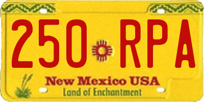 NM license plate 250RPA