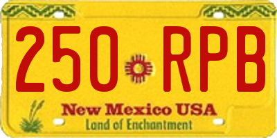 NM license plate 250RPB